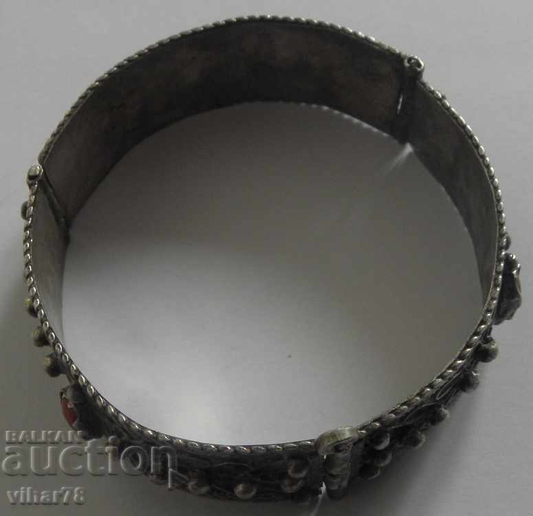 Old Silver Plated Russian Enamel Bracelet - 5