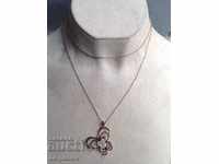 Long Mark Li-La-Lo Silver Necklace with Pink Gold