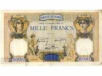 1000 francs France 1938 P90c excellent quality large format