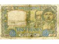 20 francs France 1940 P-92b.1 "Science and Work"