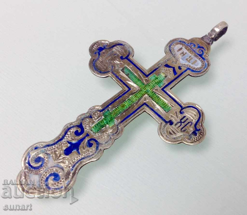 Delivery of VERY BEAUTIFUL ENAMEL SILVER CROSS 19TH CENTURY Czarist Russia Delivery of VERY BEAUTIFUL ENAMEL SILVER CROSS 19TH CENTURY Czarist Russia
