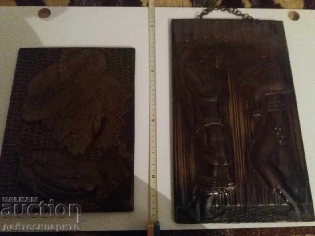 Lot of two copper wall panels
