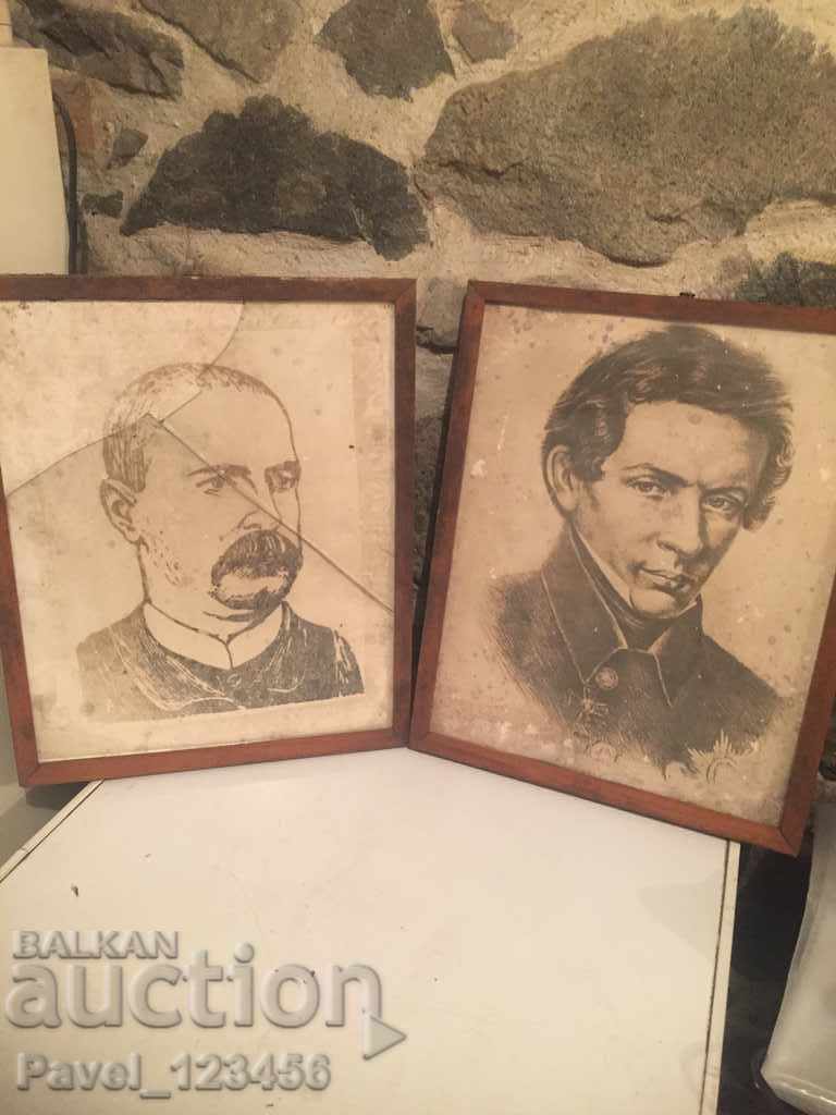 2 pcs. very old paintings/drawings/photos - ???