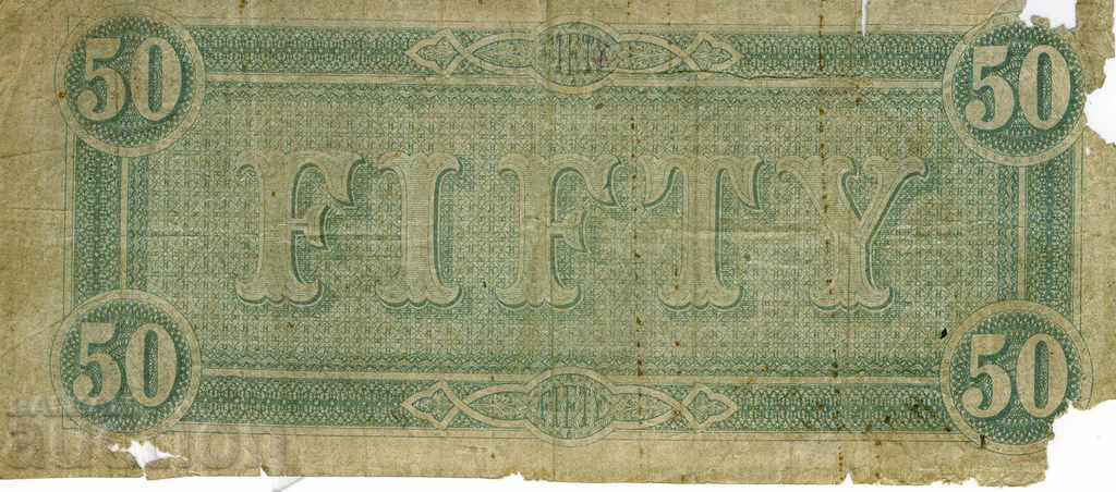 $ 50 Confederate States 1861 Richmond Civil War with price 87.00 BGN | € 44.48 $ 50 Confederate States 1861 Richmond Civil War with price 87.00 BGN | € 44.48