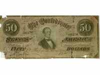 $ 50 Confederate States 1861 Richmond Civil War