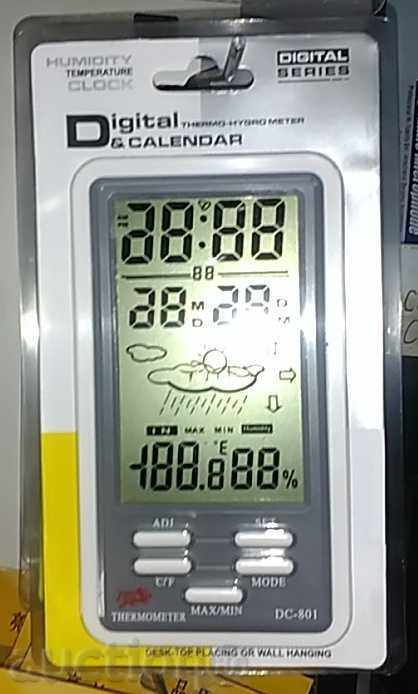 Ψηφιακό θερμόμετρο υγρόμετρο + + CLOCK DC801