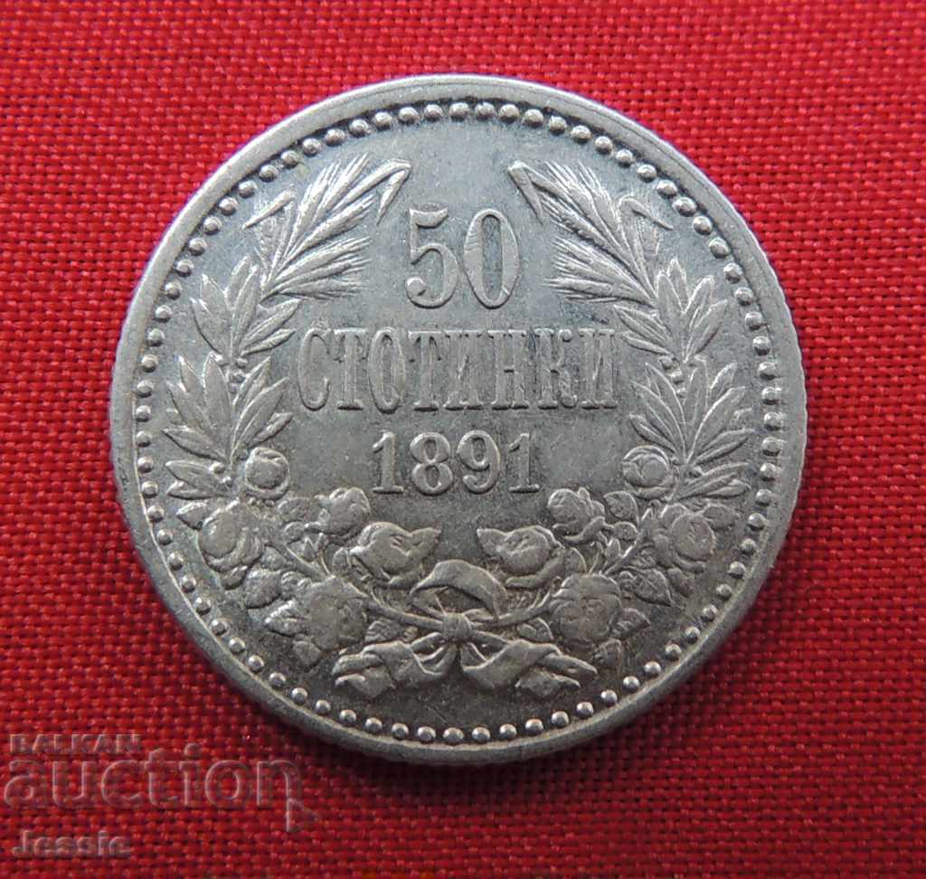50 de cenți 1891 - LICITATE DE TOP - CALITATE - DE COLECȚIE