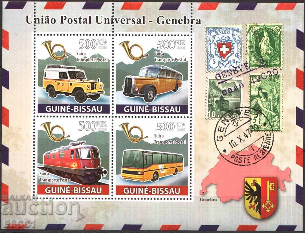 Чисти марки малък лист Пощенски Транспорт 2008 Гвинея Бисау