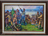 Hristo Botev cu echipa sa coboară pe plaja Kozloduy, D. Gyujenov