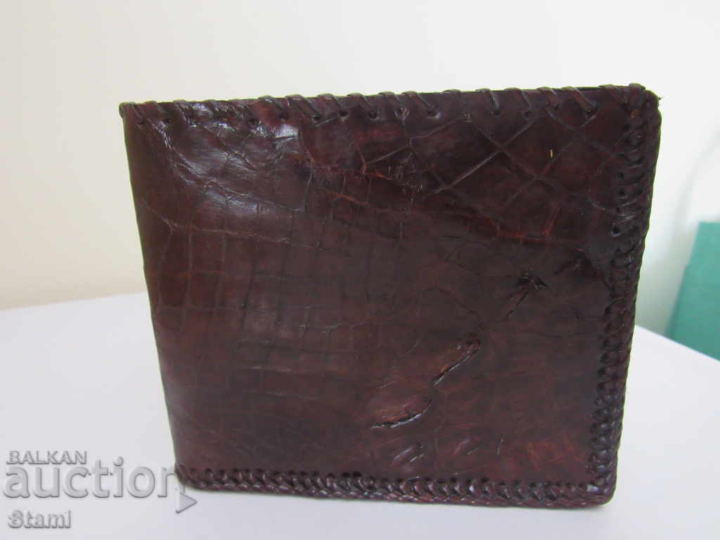 Men's crocodile leather wallet-handmade-4