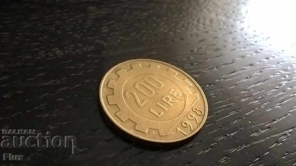 Coin - Ιταλία - 200 λίβρες 1998