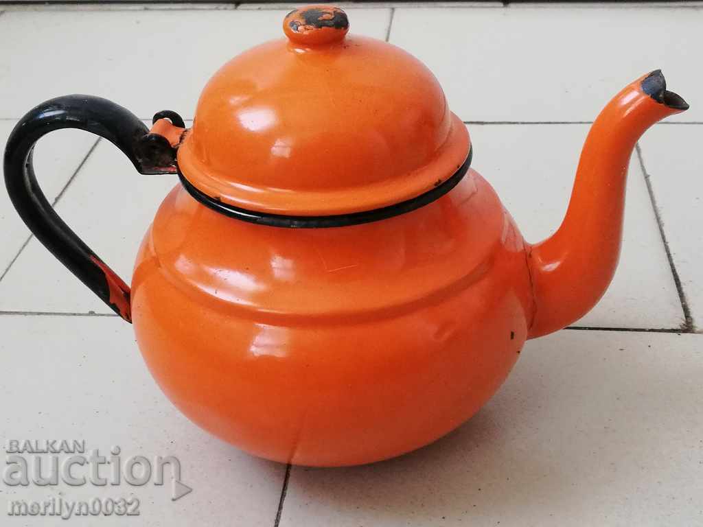 Enamelled teapot made of salt container with enamel - 6 Enamelled teapot made of salt container with enamel - 6