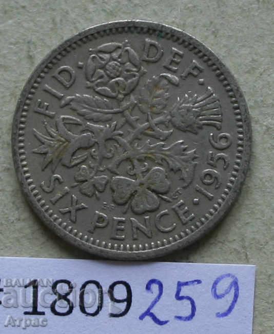 6 pence 1956 Regatul Unit