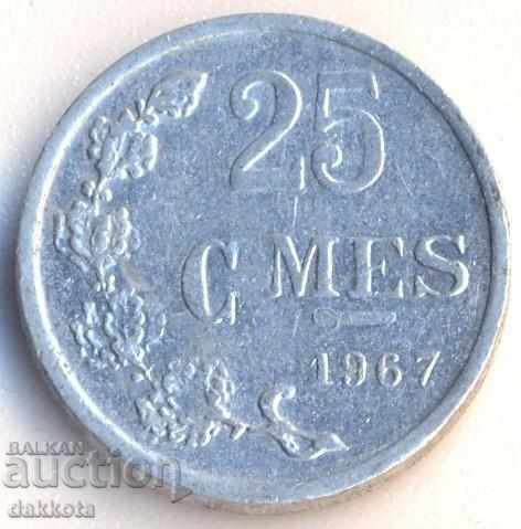 Люксембург 25 сантима 1967 година