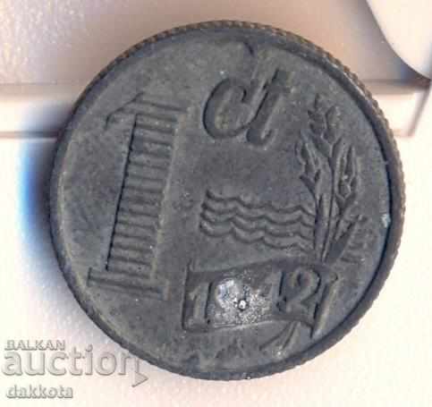 Холандия 1 цент 1942 година