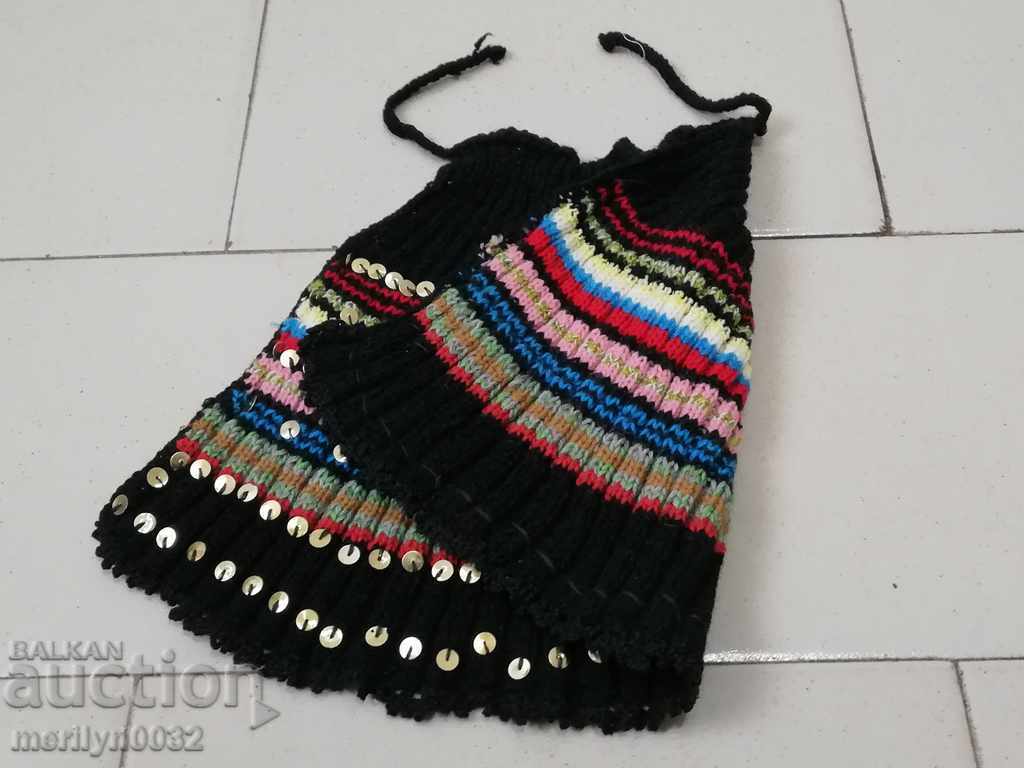 Old woolen knitted children's kurlyanka, pishimal costume, sukman - 5 Old woolen knitted children's kurlyanka, pishimal costume, sukman - 5