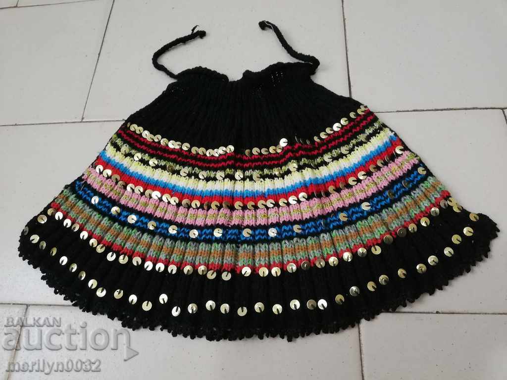 Old wool knitted baby skirt costume sukman