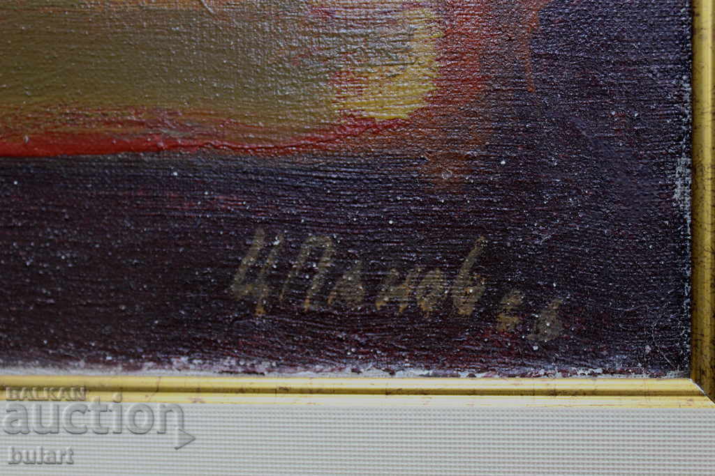 Painting Tsanko Panov "Abstract" Oil Signed Framed with price 3100.00 BGN | € 1585.00 Painting Tsanko Panov "Abstract" Oil Signed Framed with price 3100.00 BGN | € 1585.00