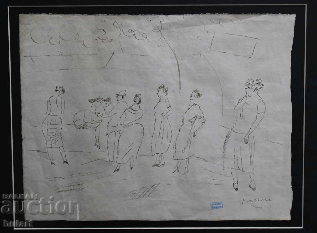 Picture Jules Paskin "Composition 2" Touche Signed Pascin Frame with price 5800.00 BGN | € 2965.49 Picture Jules Paskin "Composition 2" Touche Signed Pascin Frame with price 5800.00 BGN | € 2965.49