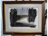 Picture Dechko Uzunov "Landscape" Acv Signed Frame