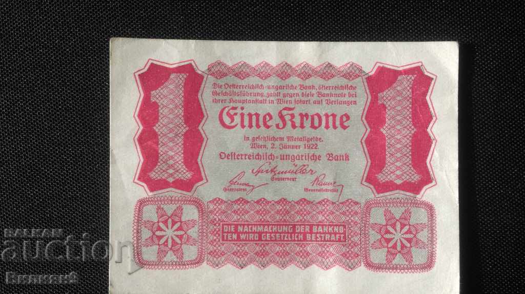 AUSTRIA-UNGARIA 1 krona 1922