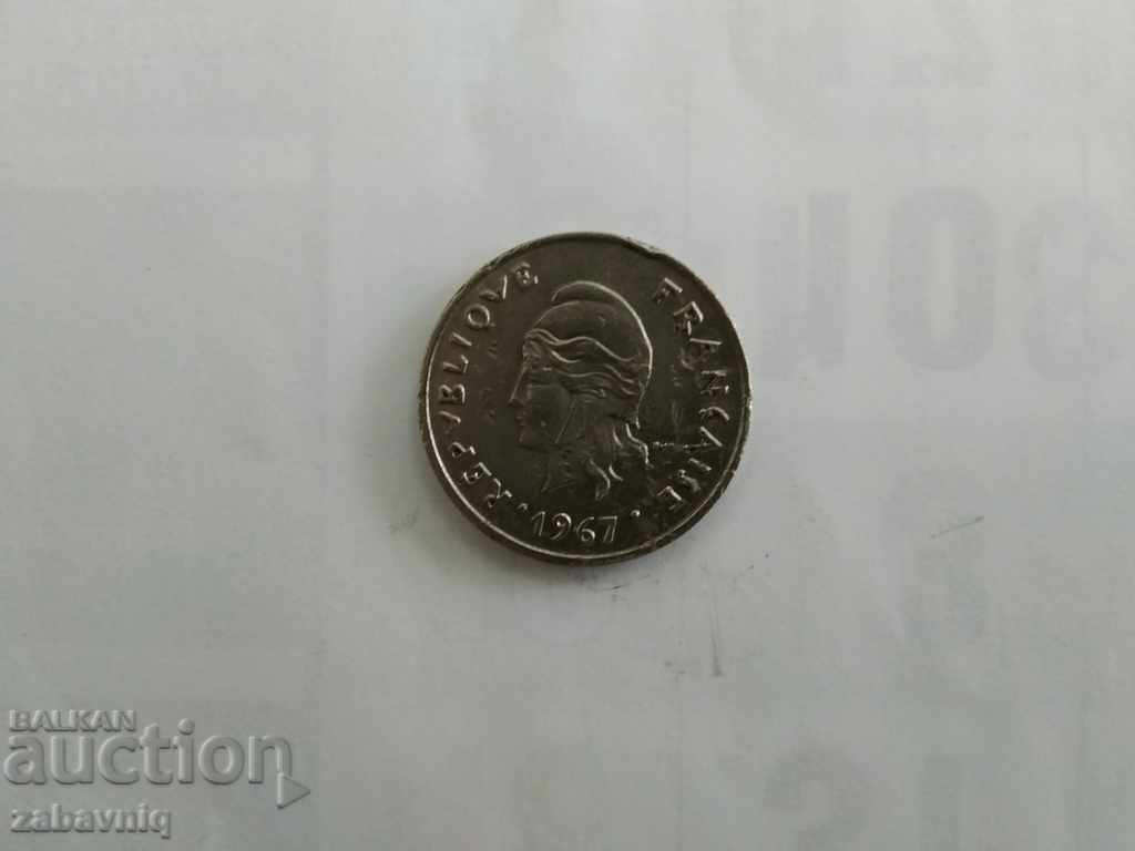 Auction  10 francs French Polynesia 1967