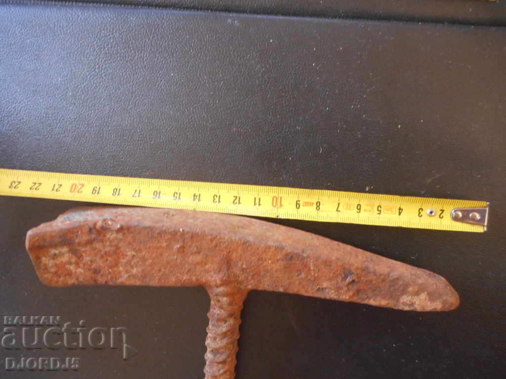 An old craft hammer, an iron handle with price 5.00 BGN | € 2.56