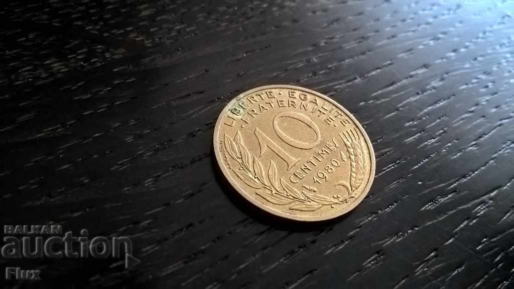 Coin - Γαλλία - 10 σεντ 1980