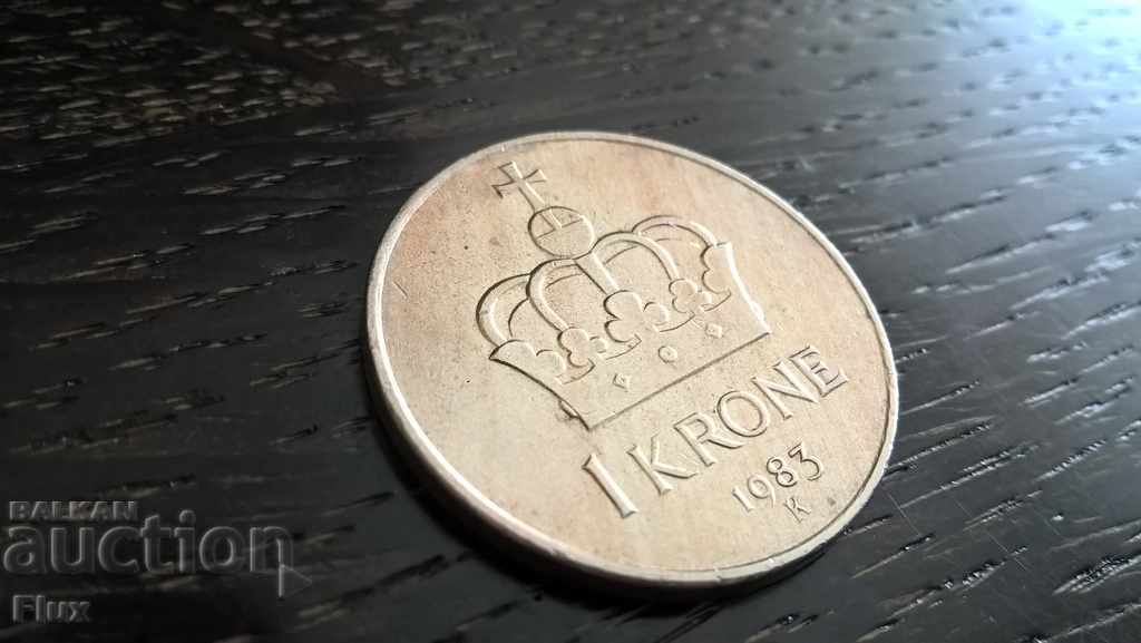 Monet - Norvegia - 1 coroană 1983.