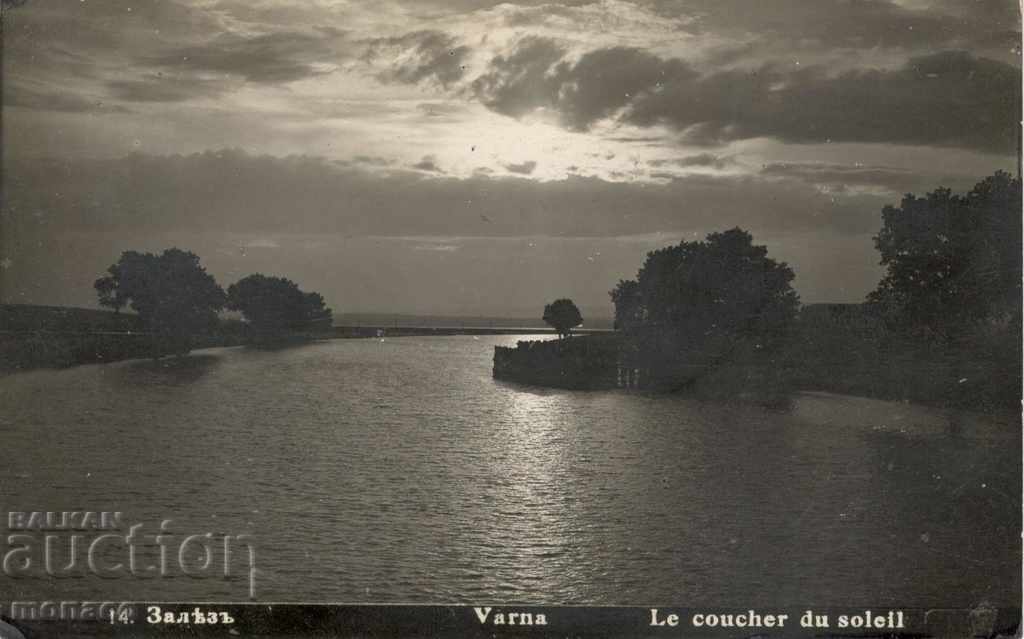 Παλιά καρτ ποστάλ - Βάρνα, ηλιοβασίλεμα