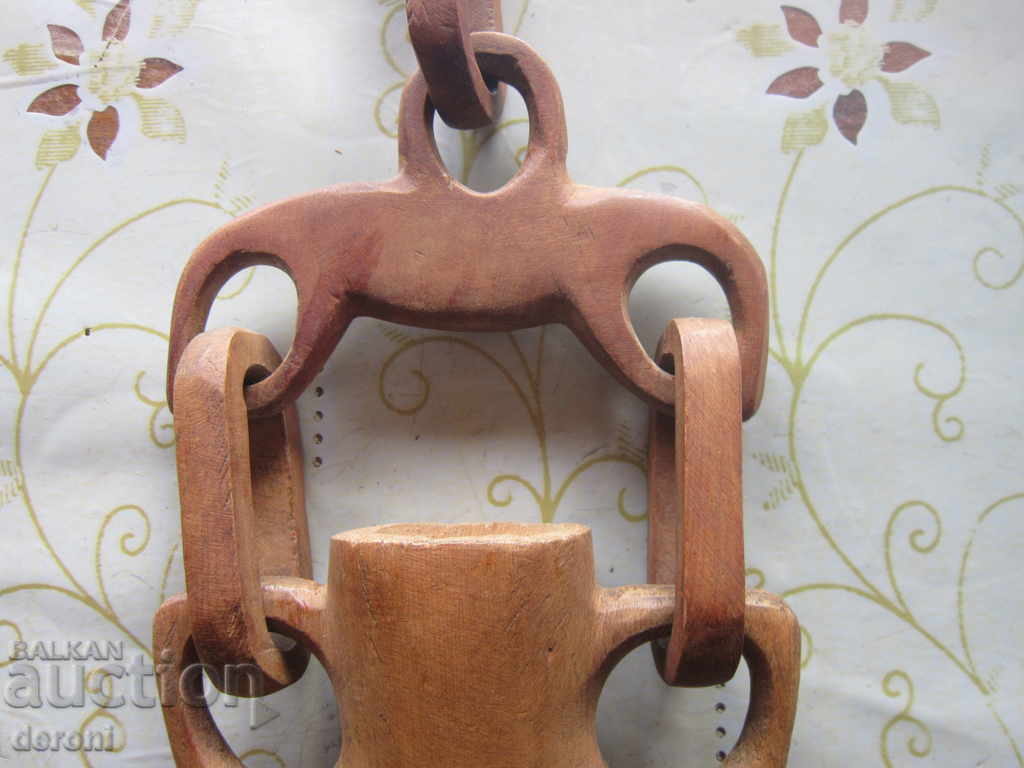 Wooden beam amphora with chain carving figure - 5 Wooden beam amphora with chain carving figure - 5