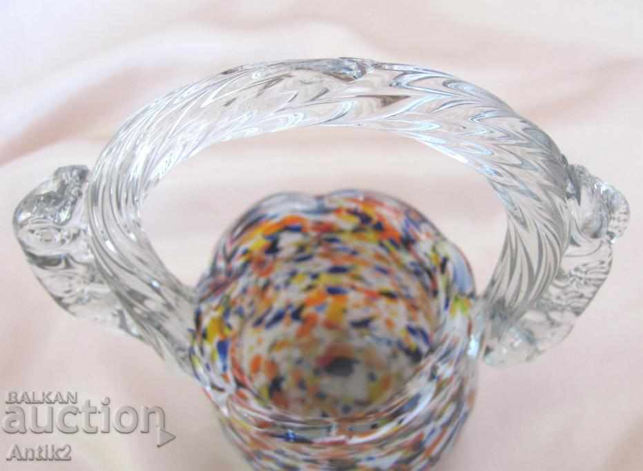 Vinic Morano Crystal Glass Souvenir, Basket, Vase, MiniCup - 6 Vinic Morano Crystal Glass Souvenir, Basket, Vase, MiniCup - 6