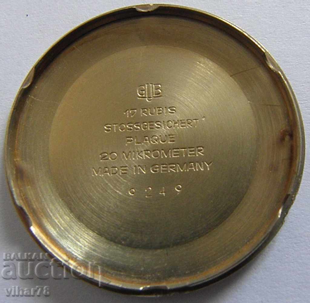 GUB-GLASHUTTE POCKET WATCH - GOLD PLATED 20 MICRON - LIKE NEW - 5 GUB-GLASHUTTE POCKET WATCH - GOLD PLATED 20 MICRON - LIKE NEW - 5