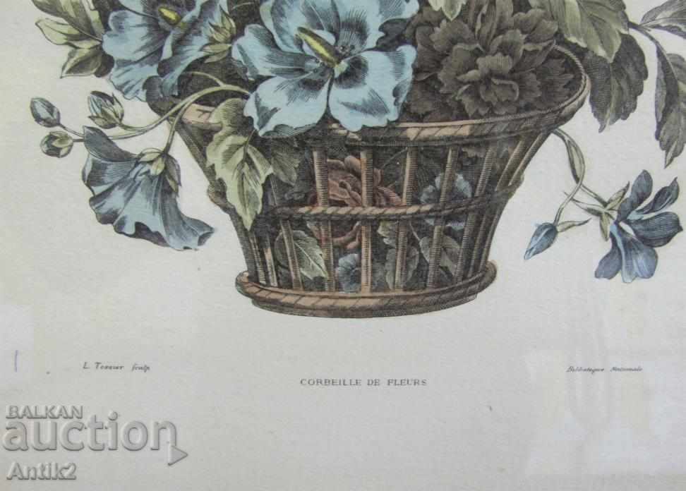 Auction 19th century Antique color lithograph Auction 19th century Antique color lithograph