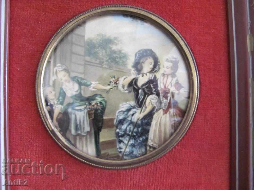 Vinic Lithography in original wooden frame, bronze, velvet with price 50.00 BGN | € 25.56