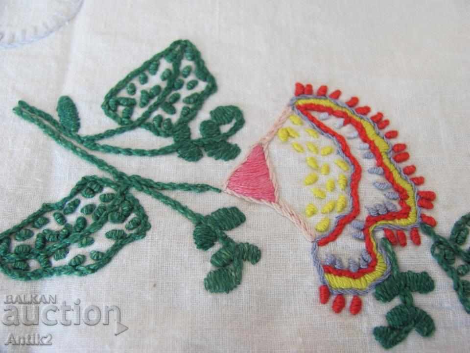 19th century Hand-embroidered towels 3 pieces - 6 19th century Hand-embroidered towels 3 pieces - 6