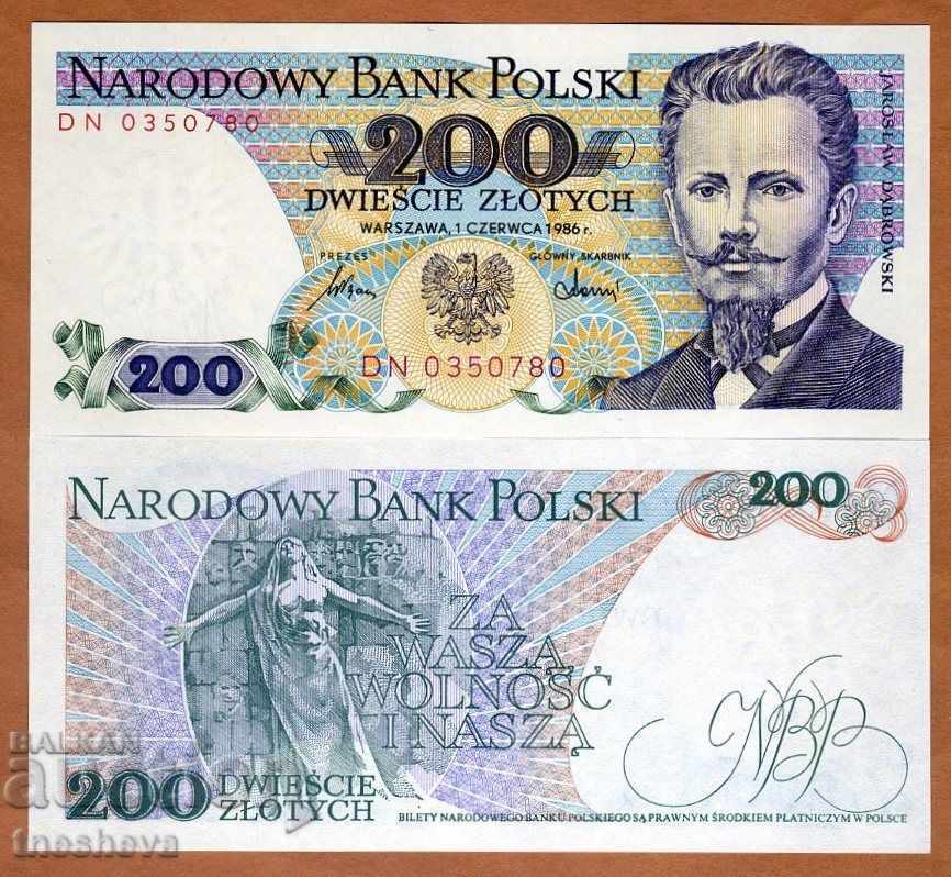 Poland, 200 Zlotych, 1986, UNC