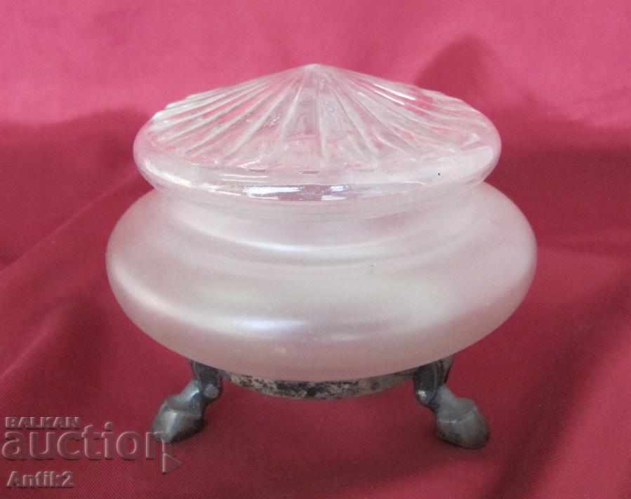 Delivery of Art Deco Jewelry box, glass and silver candy