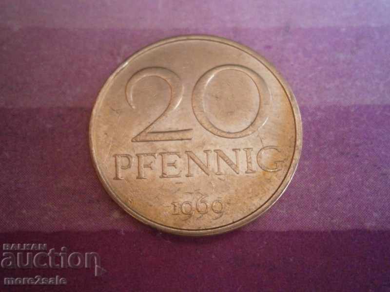 20 PFINIGUE 1969 YEAR - GERMANY - COIN / 1