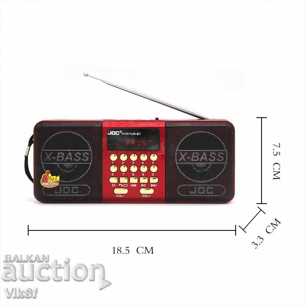 Portable FM Player, MP3 - JOC 1811UR-BT with price 18.50 BGN | € 9.46 Portable FM Player, MP3 - JOC 1811UR-BT with price 18.50 BGN | € 9.46