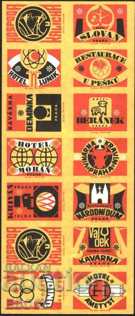 кибритени етикети Хотели  Ресторанти Чехословакия лот 1378