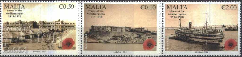 Чисти марки Първа Световна Война Кораб  2012 от Малта
