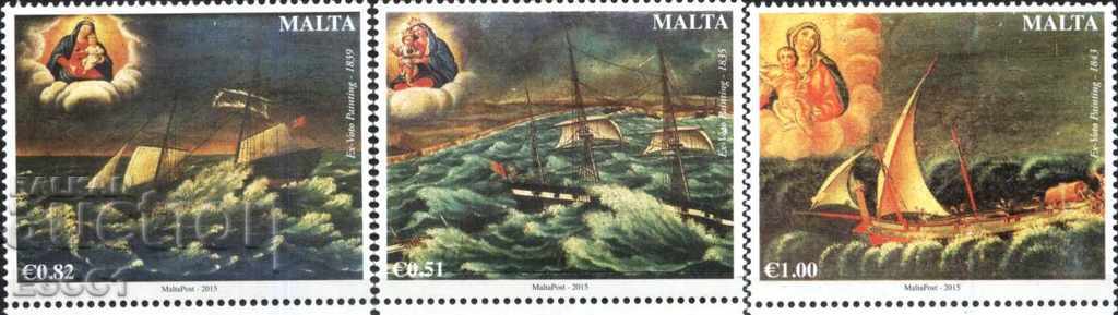 Чисти марки  Ex-Voto Живопис Кораби 2015 от Малта