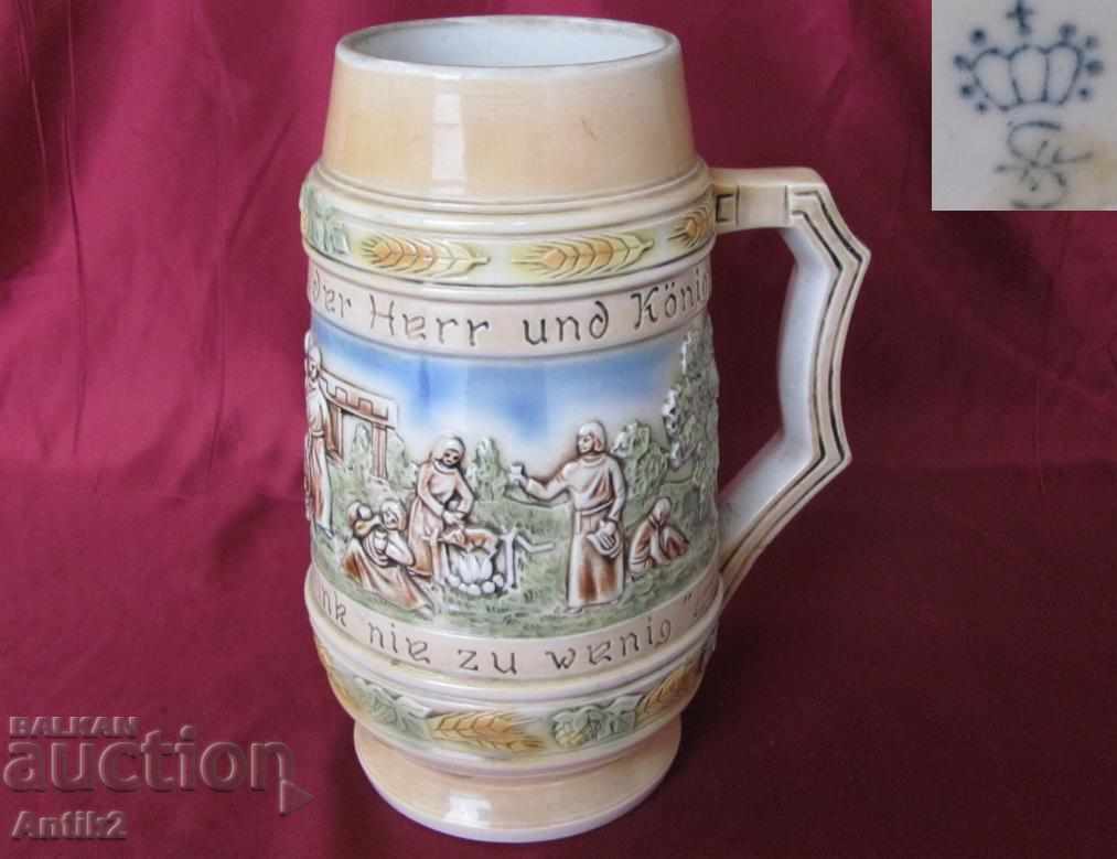 19th Century Porcelain Grand Beer Cup Germany