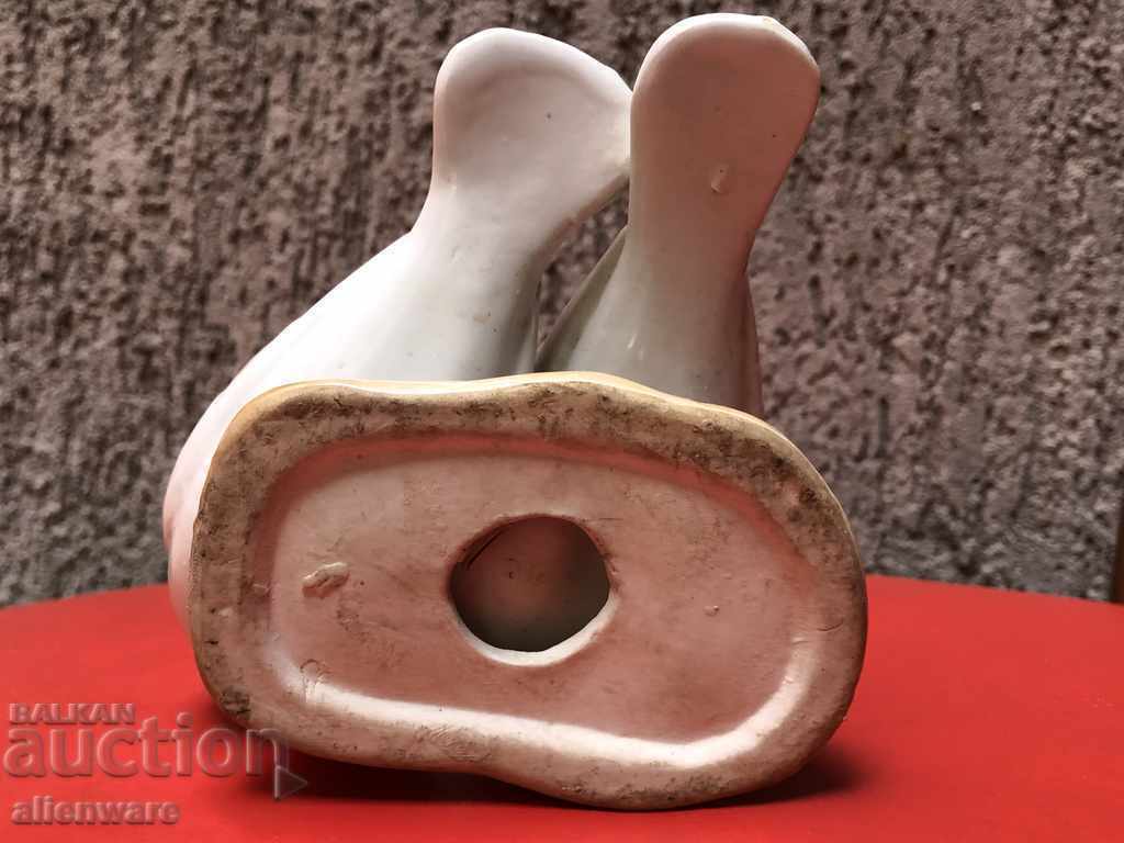 Porcelain composition couple white pigeons! - 5