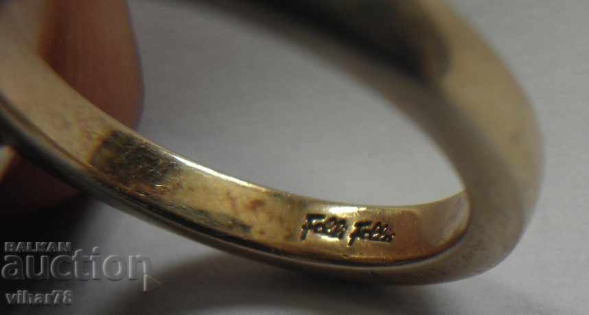 Licitație FOARTE FRUMOS INEL PENTRU FEMEI, PLACAT AUR, ARGINT