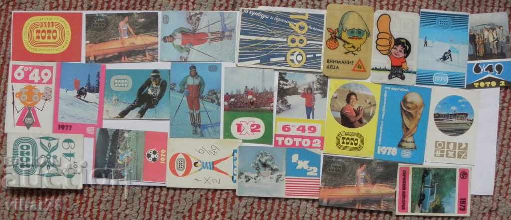 Lot of Sport Toto calendars with price 29.99 BGN | € 15.33 Lot of Sport Toto calendars with price 29.99 BGN | € 15.33