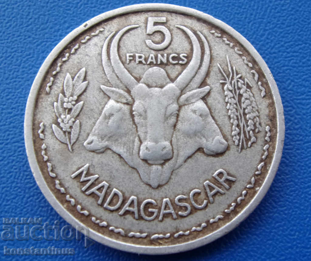 Madagascar 5 Frank 1953 Rare