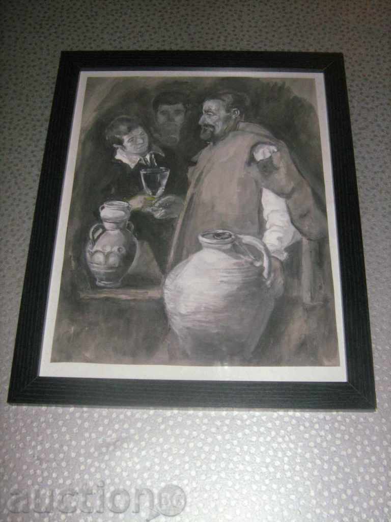 "Vânzătorul de apă" variație după Velázquez cu preț 80.00 BGN | € 40.90 "Vânzătorul de apă" variație după Velázquez cu preț 80.00 BGN | € 40.90