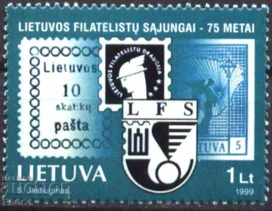 Чиста марка 75 години филателен съюз 1999  от Литва